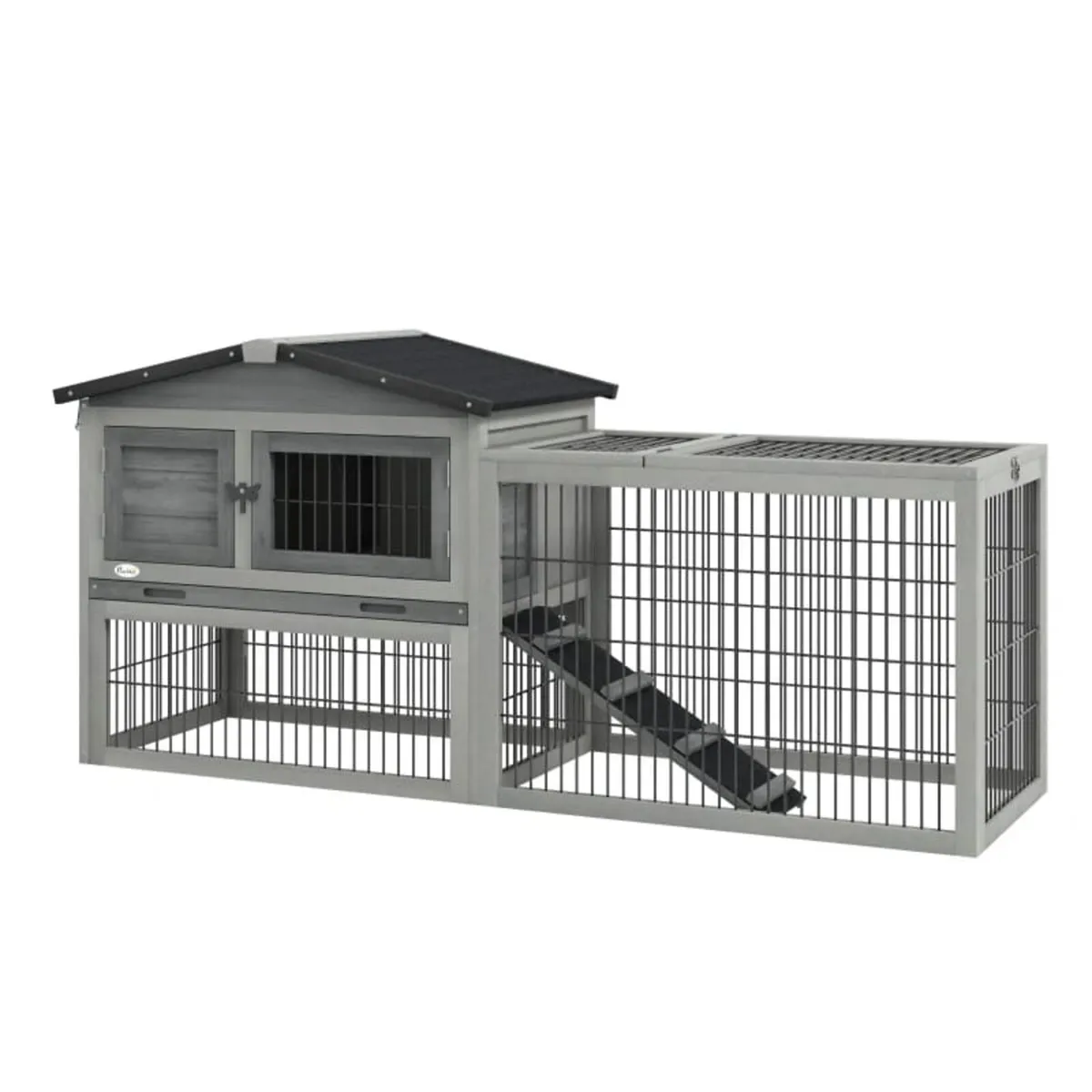 Wooden Rabbit Hutch with Outdoor Run Grey

Feature - Image 1