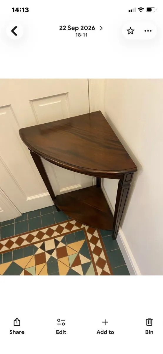 Mahogany Corner Table - Image 2