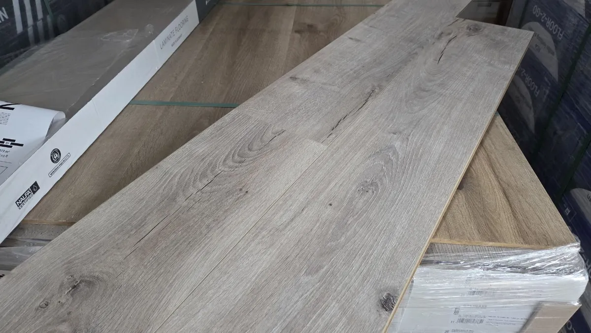 Rustic Beige 8mm Laminate Flooring - Image 2