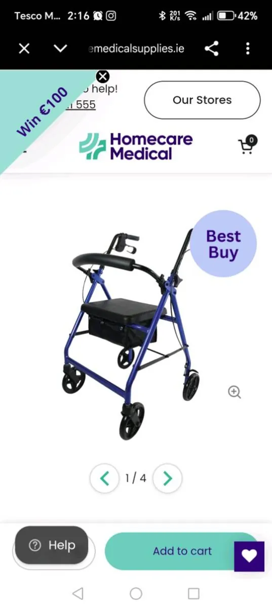 Rollator with seat - Image 1