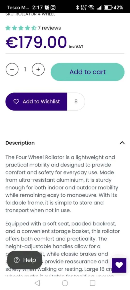 Rollator with seat - Image 2