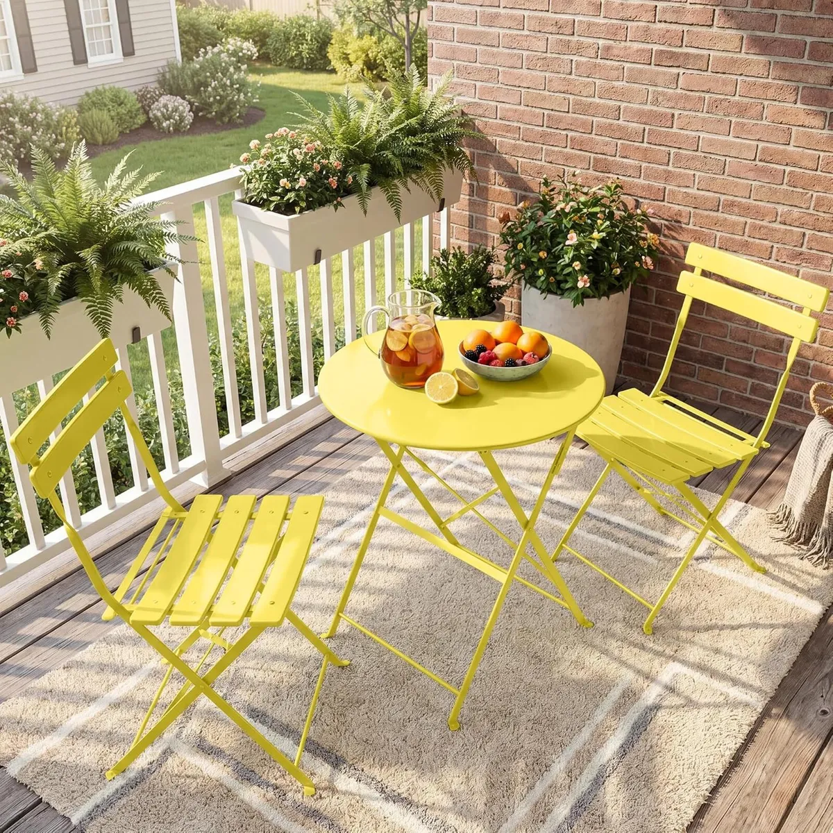Folding Bistro Table and Chairs (Set of 2) - Image 1