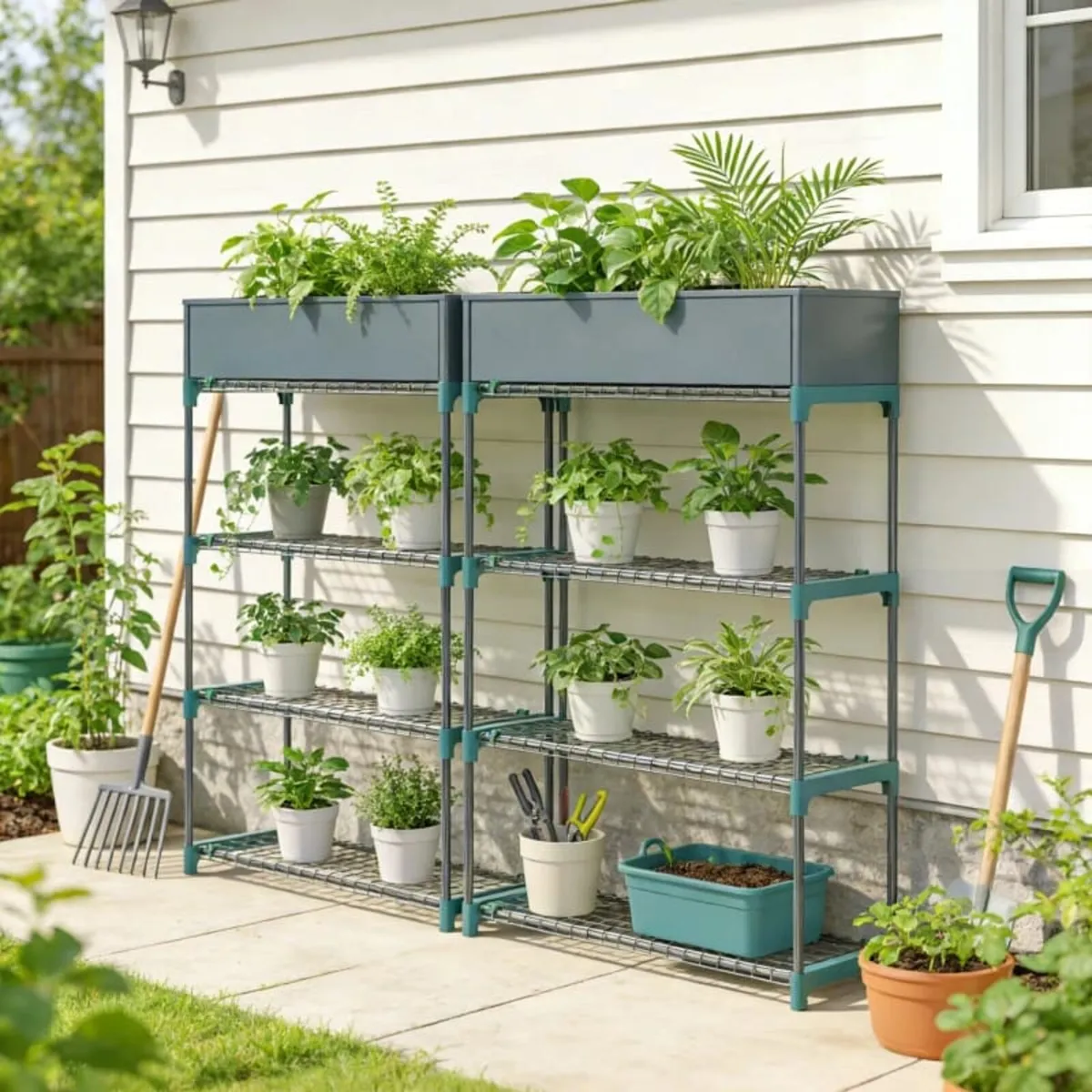2-piece Plant Stand Set, 4-Tier 104 cm High Flower - Image 4