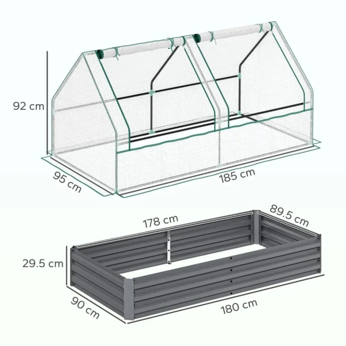 Metal Planter Box with Cover, Raised Garden Bed wi - Image 2