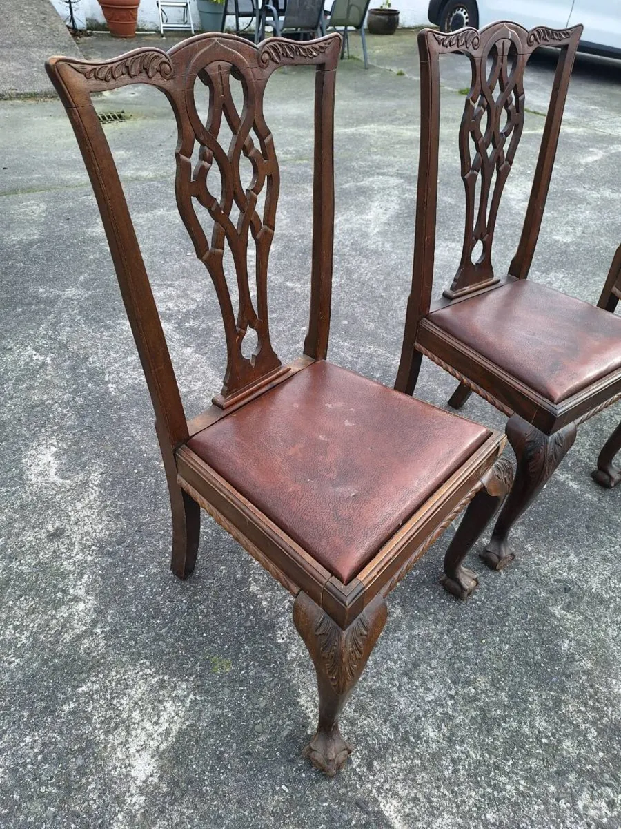 Set of four pierced Chippendale style chairs - Image 2