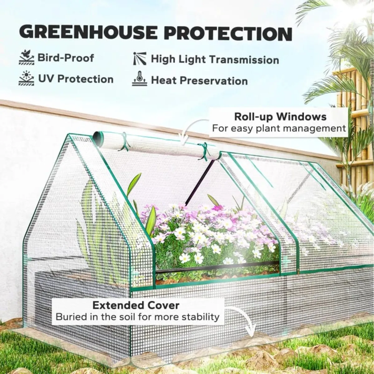 Metal Planter Box with Cover, Raised Garden Bed wi - Image 4