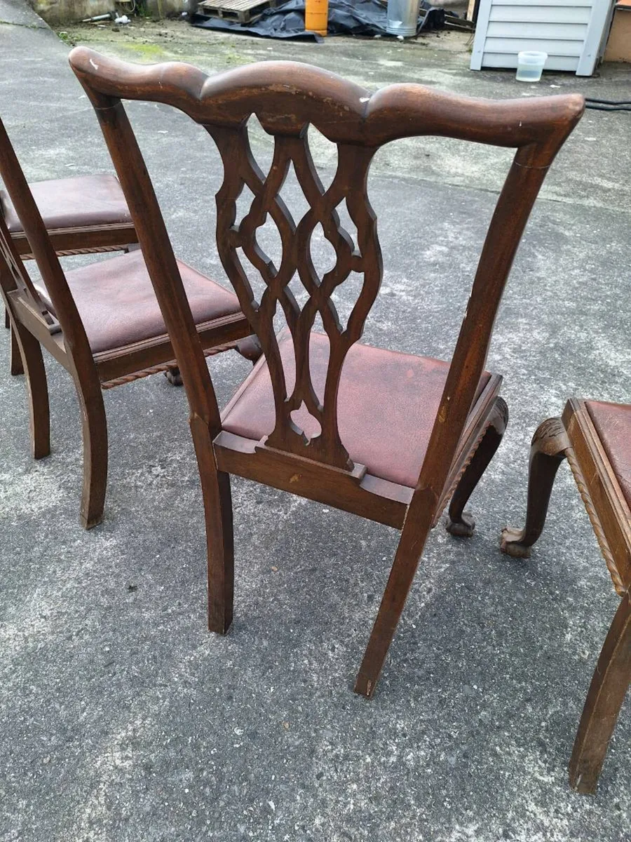 Set of four pierced Chippendale style chairs - Image 3
