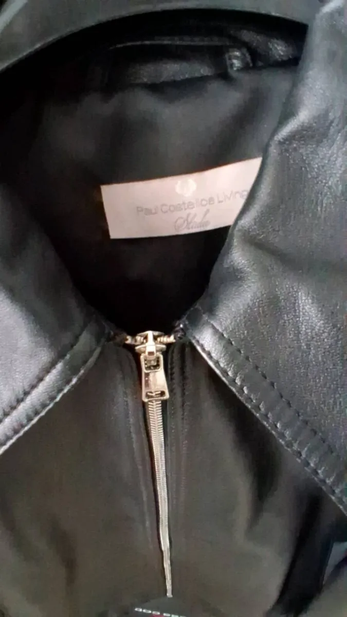 Paul costello black leather jacket UK 14 - Image 4
