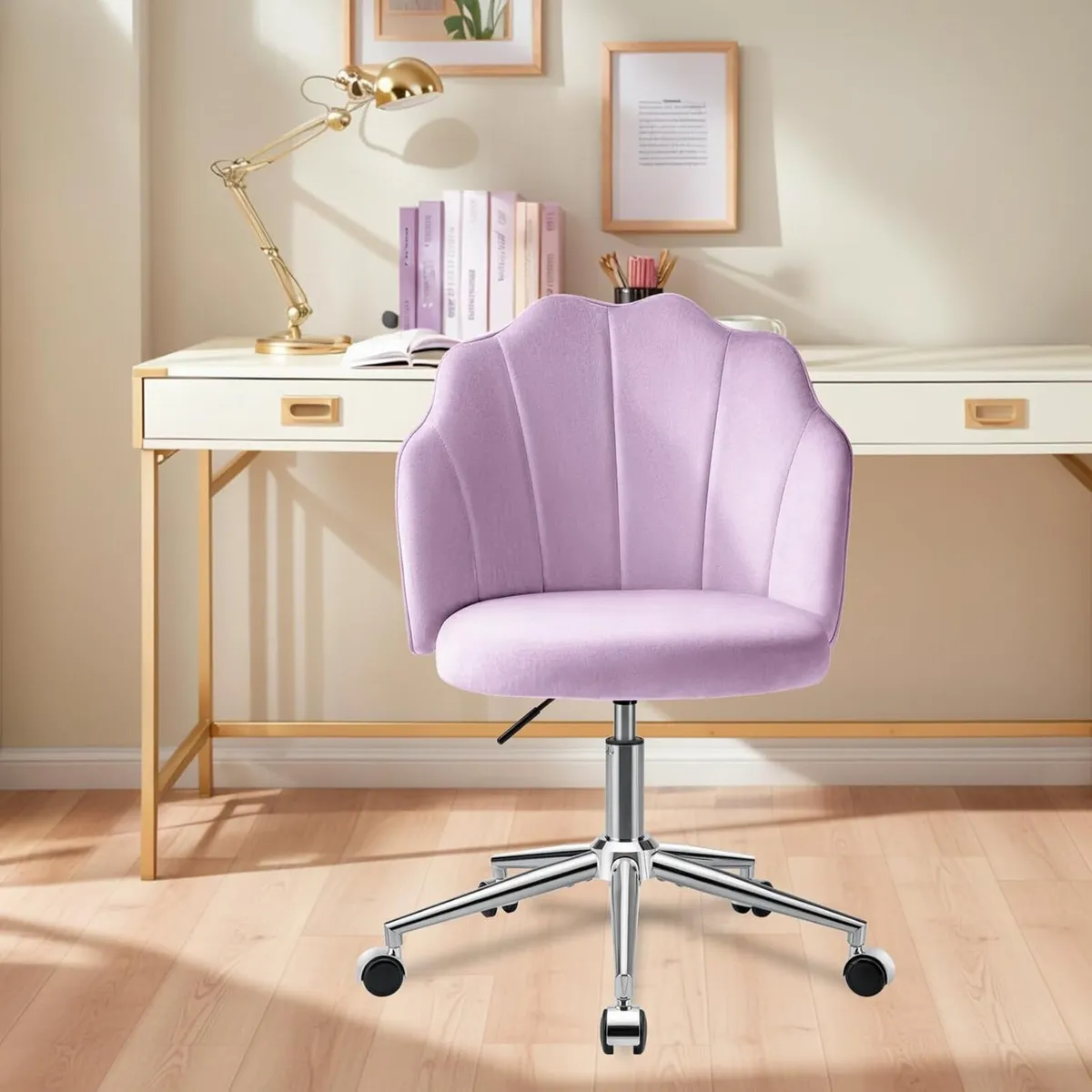 Vanity Chair for Dressing Table with Wheels - Image 2