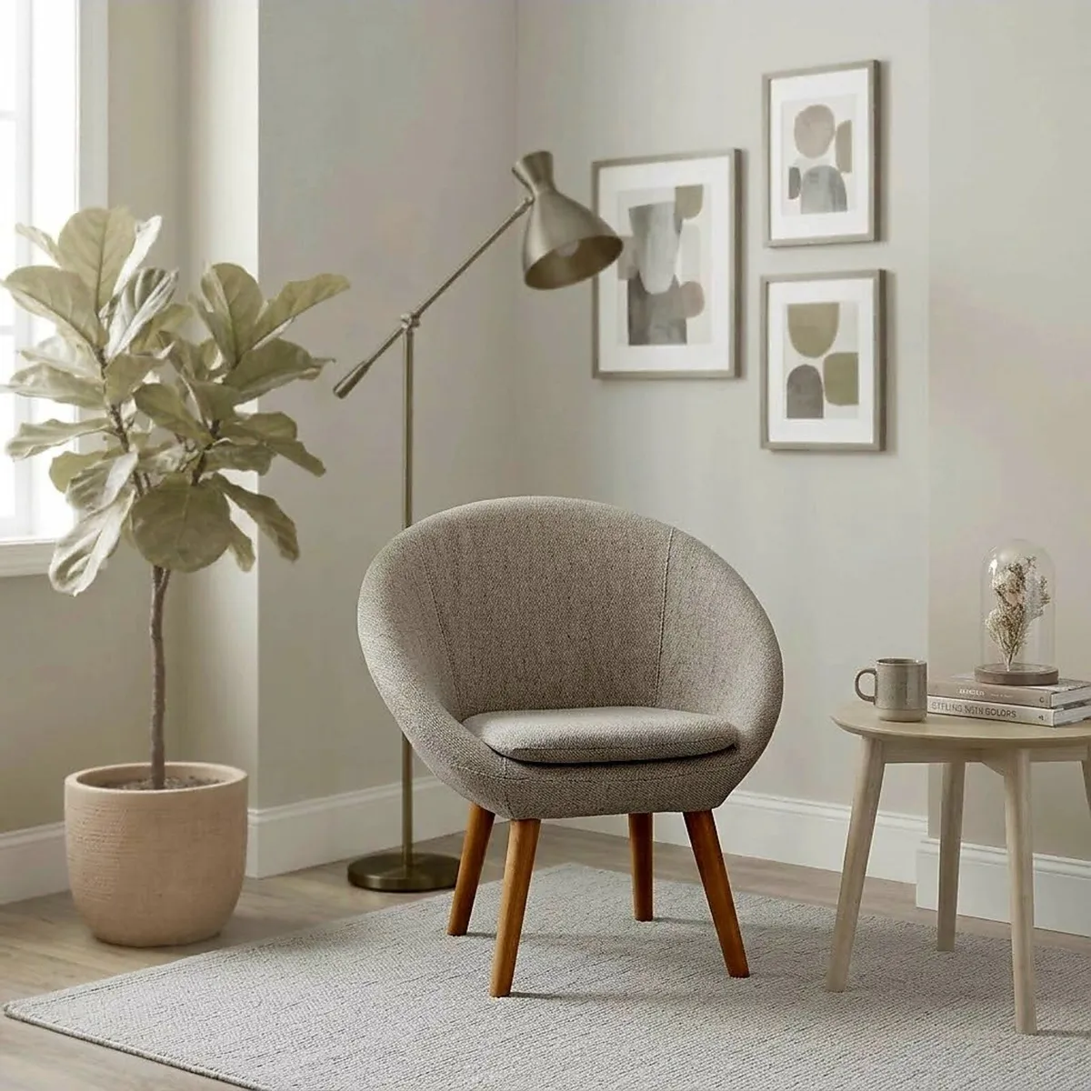 Unused Beige Bedroom Chair - Image 1