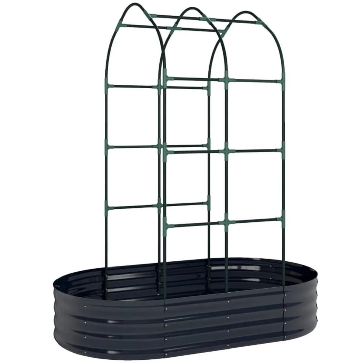 Raised Bed with Trellis, Metal Planter Box with Gl - Image 3