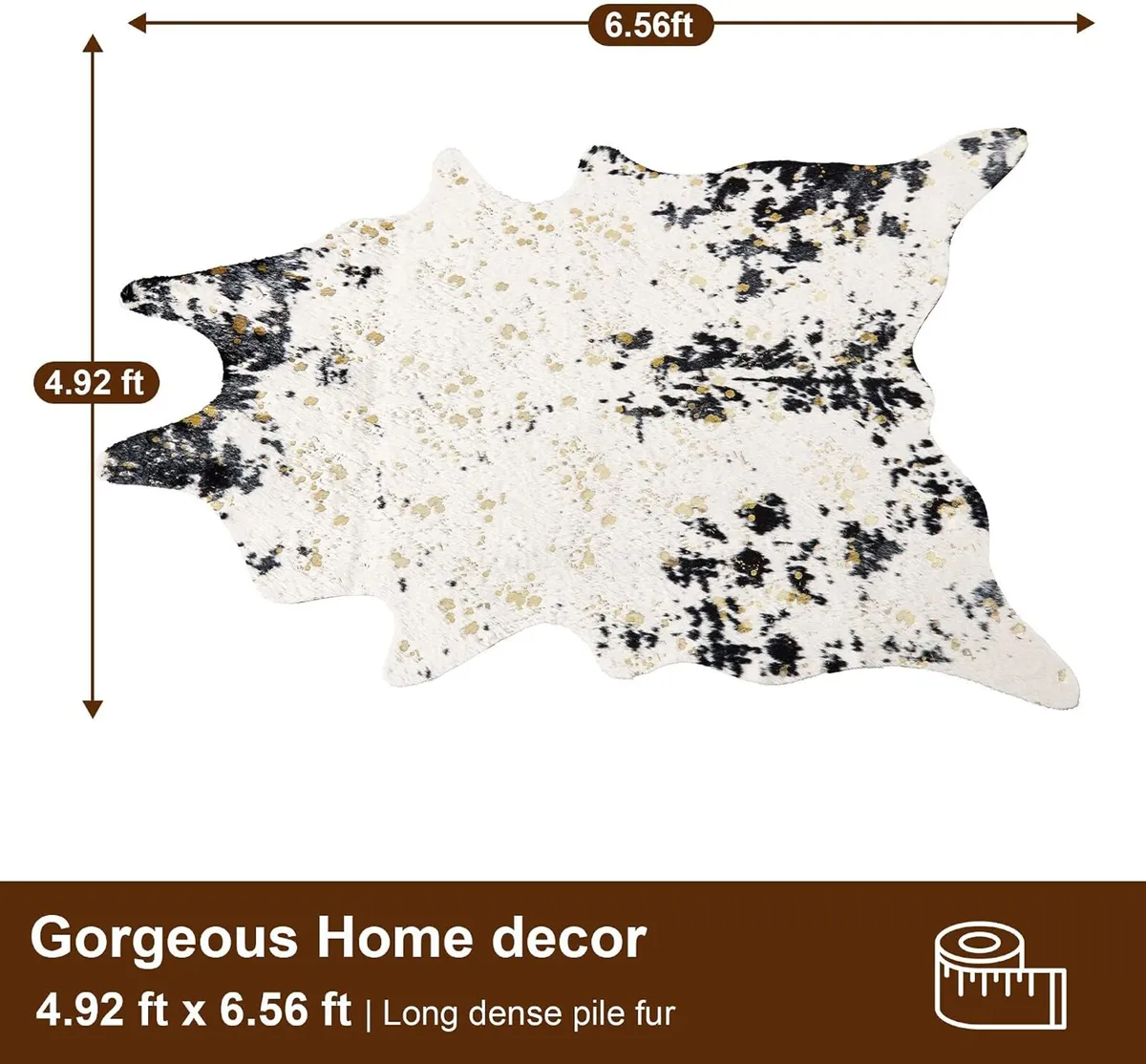 Luxury Faux Cow Print Area Rug 4.9x6.56FT - Image 2