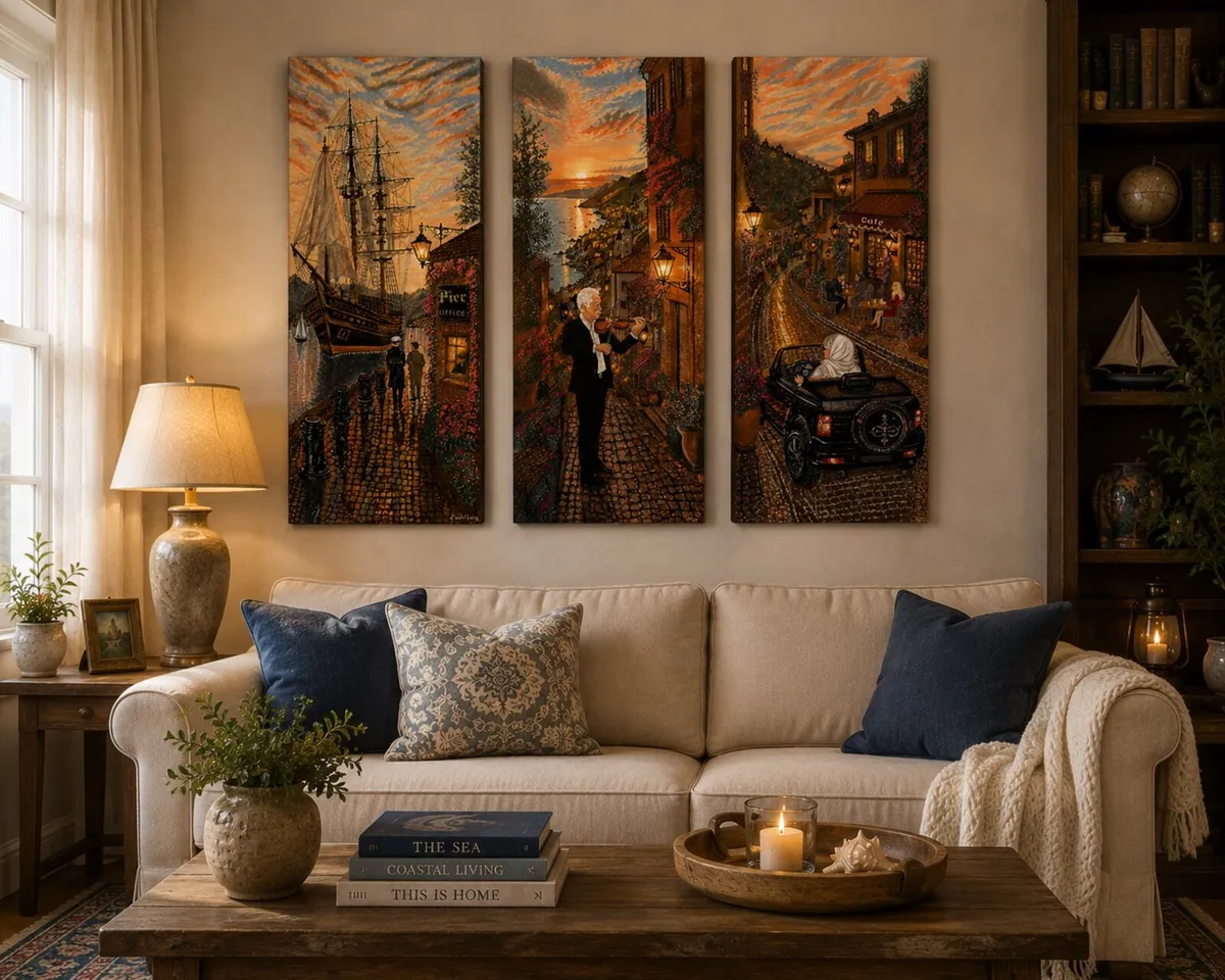 Original triptych paintings - Image 1