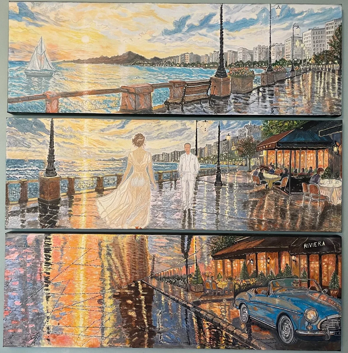 Original triptych paintings - Image 3