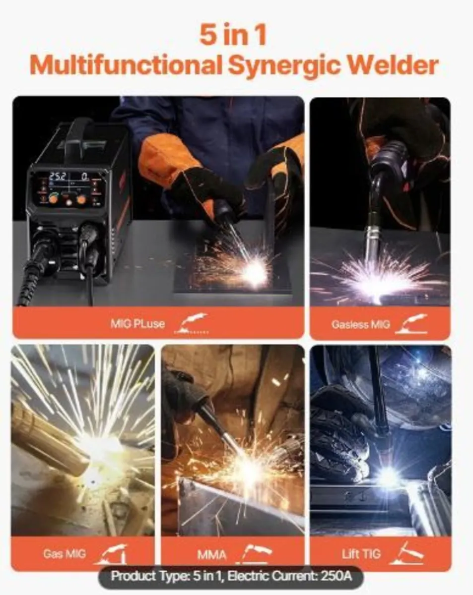 Pro MIG Welder, 250Amp Pluse Mig Welding - Image 2