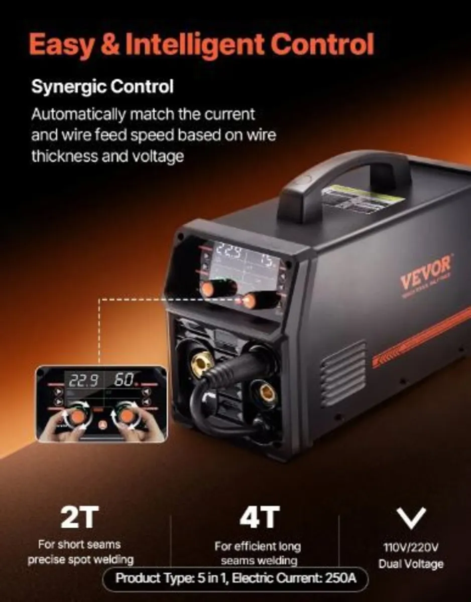 Pro MIG Welder, 250Amp Pluse Mig Welding - Image 3