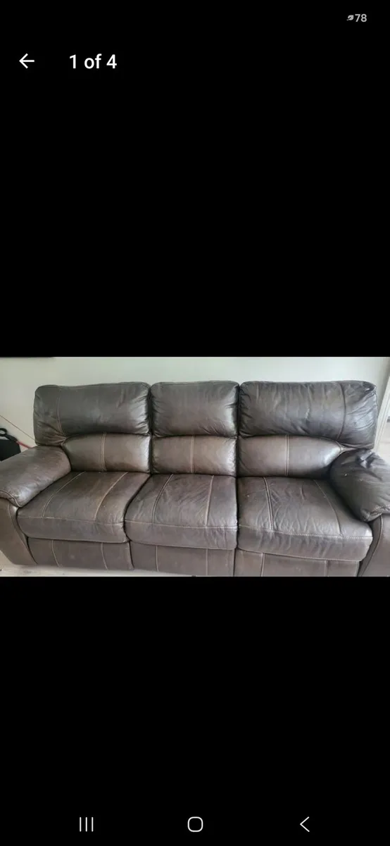 DFS Leather Sofa Recliner Set 3 & 1 seater - Image 1