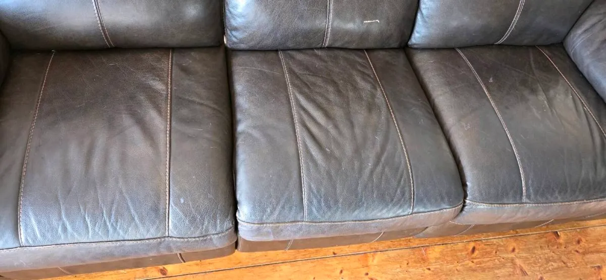 DFS Leather Sofa Recliner Set 3 & 1 seater - Image 4