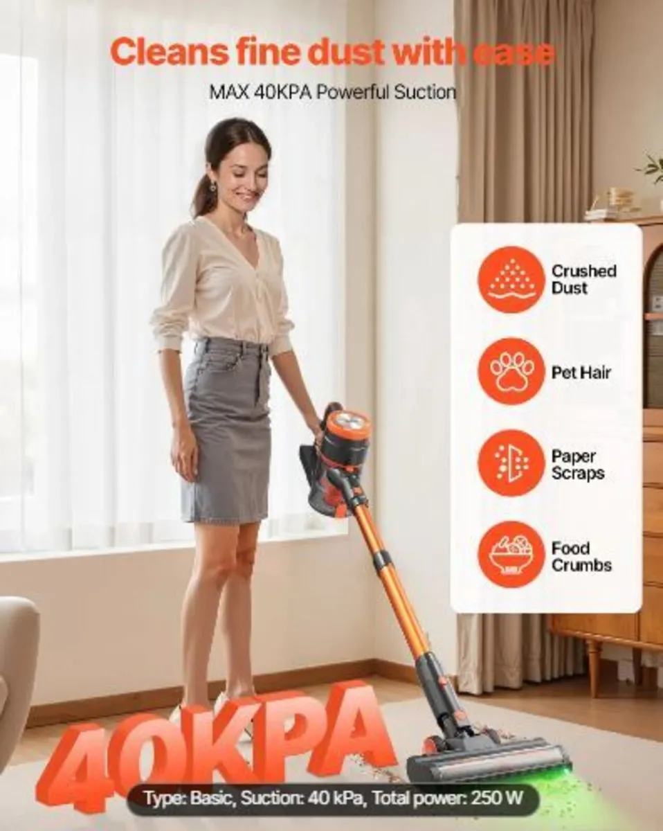 Cordless Vacuum Cleaner, 40KPA Max Suction - Image 3