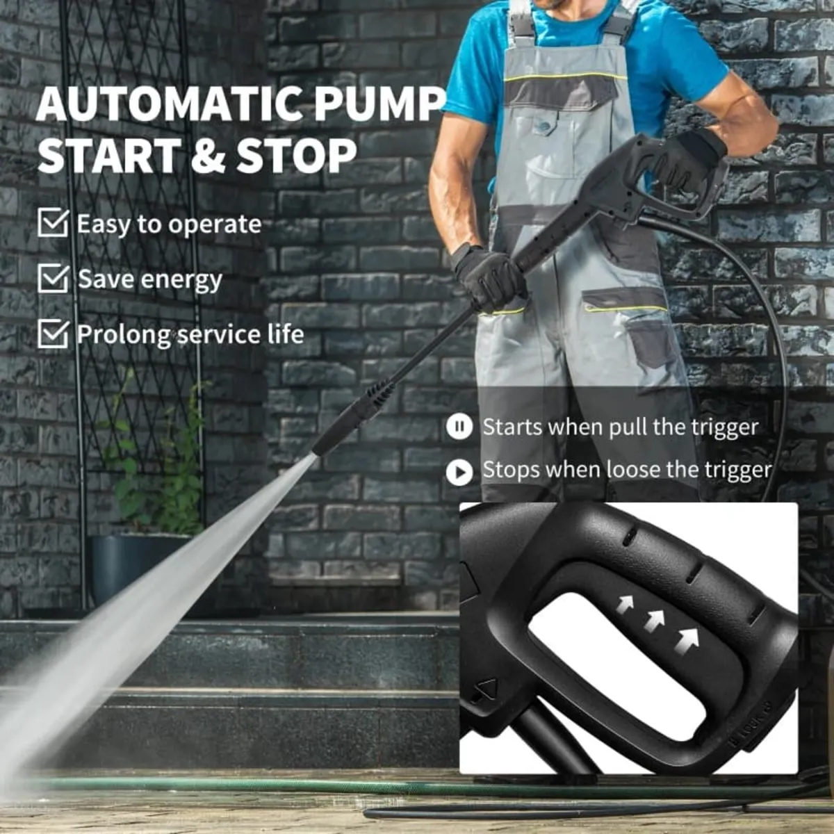 1800W High Pressure Washer, 150 Bar Pressure, 420 - Image 3
