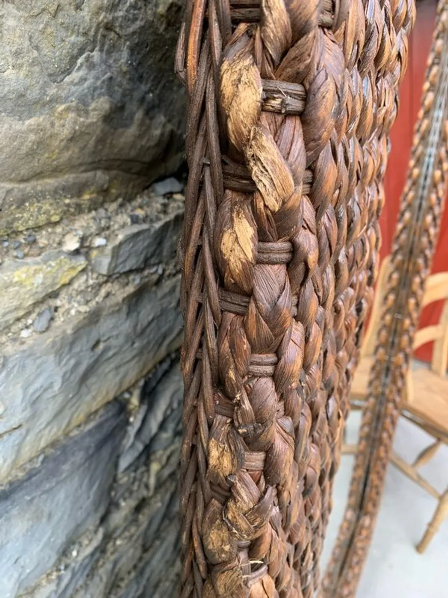 Large Vintage Woven Frame Mirror. - Image 3