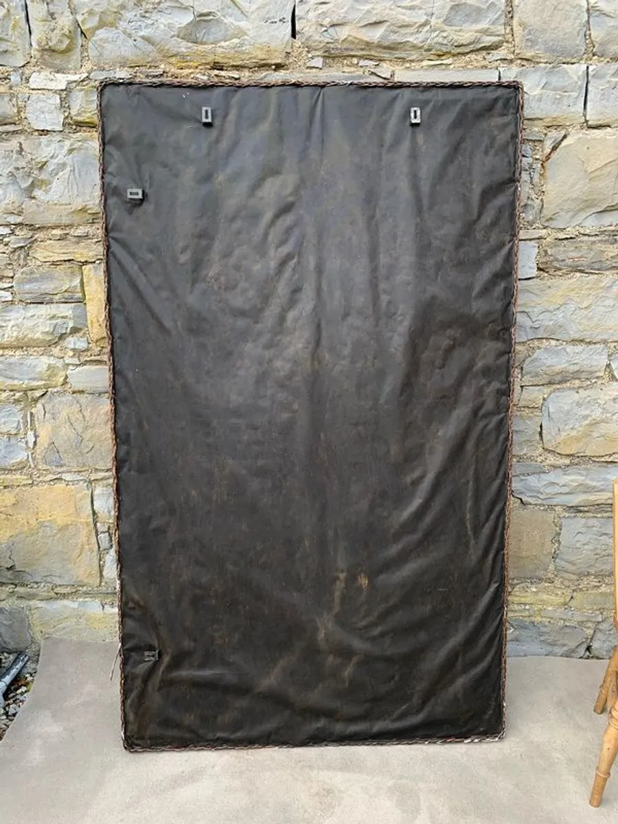 Large Vintage Woven Frame Mirror. - Image 4