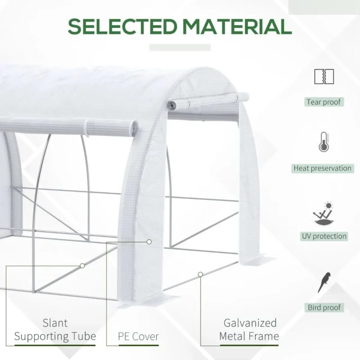 3 x 3 x 2 m Polytunnel Greenhouse with Roll-up Sid - Image 3