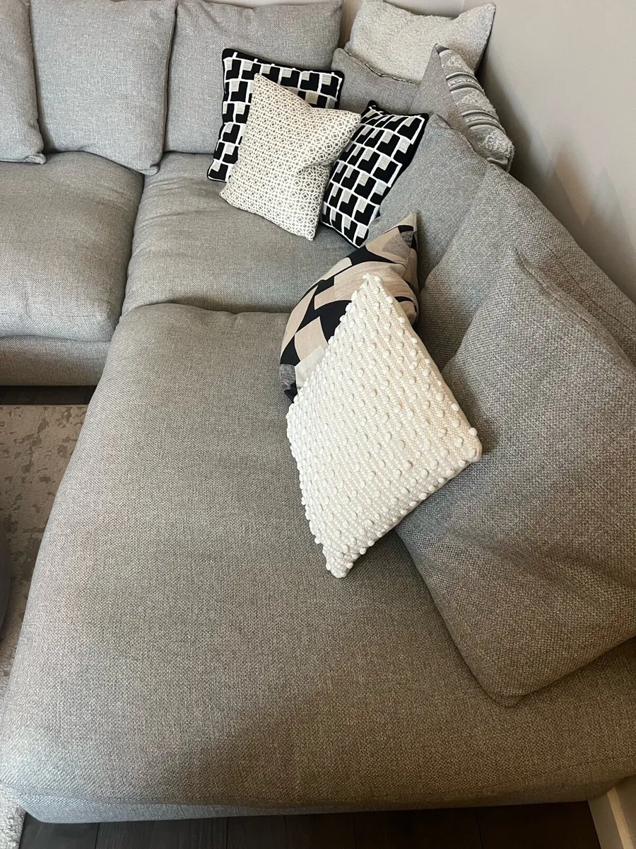 DFS Grey Corner Sofa with Matching Footstool 🤍 - Image 4