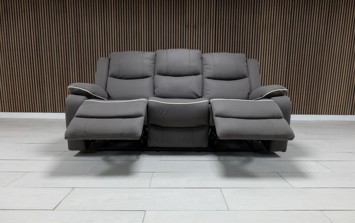 Chole 3+1+1 Micro Fabric Recliner Sofa Set - Image 2