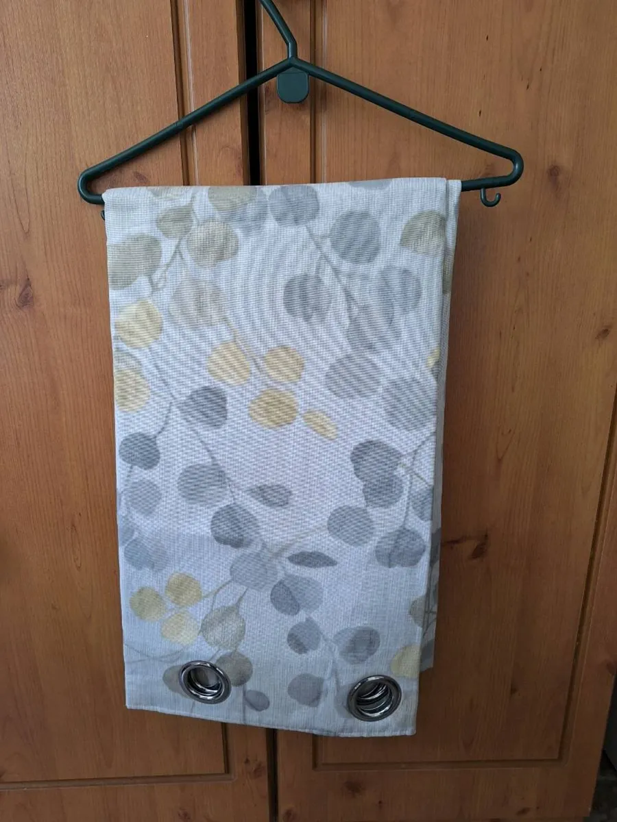 Lovely grey and yellow long curtains