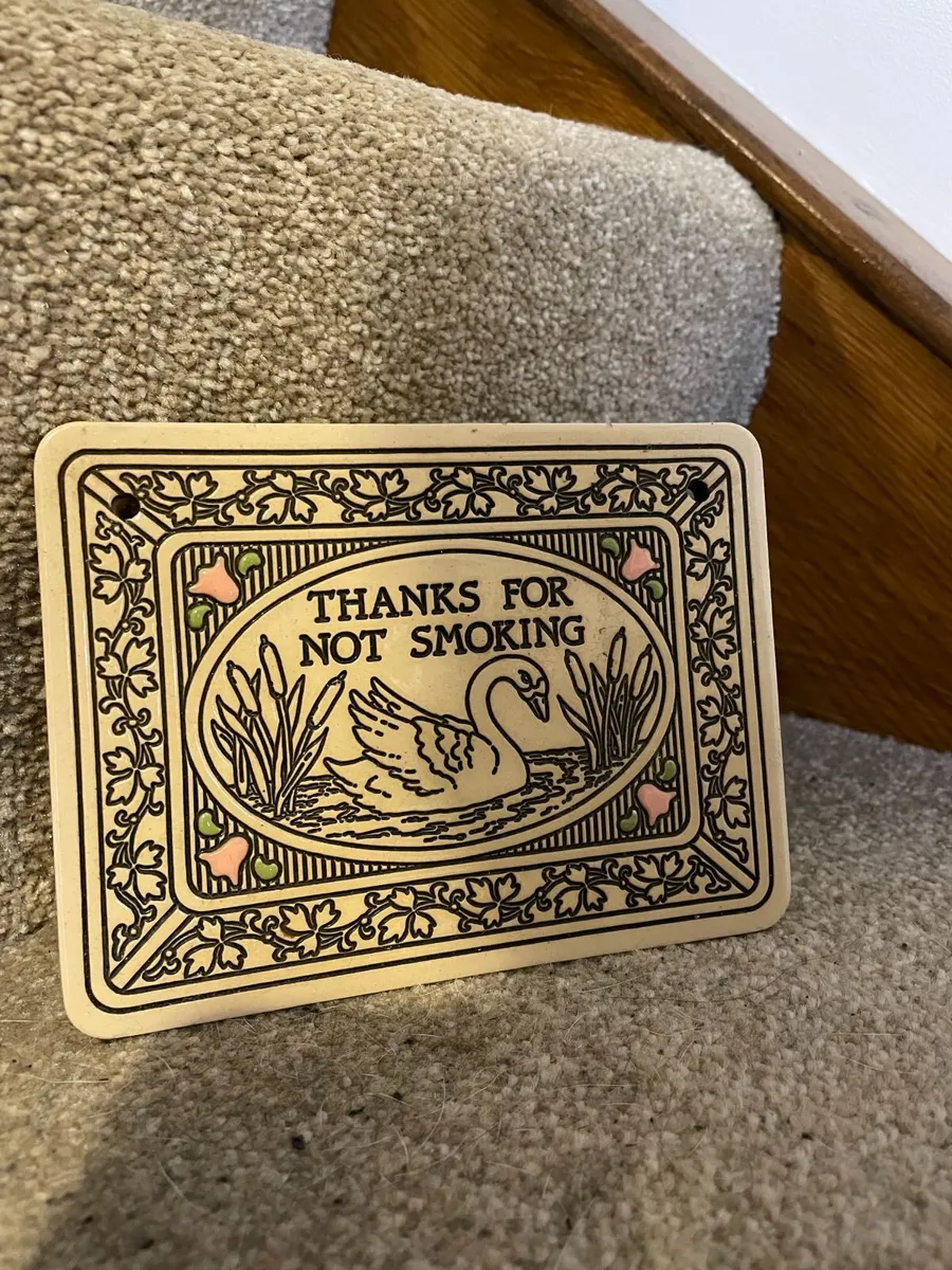 vintage ceramic "THANKS FOR NOT SMOKING" sign - Image 1