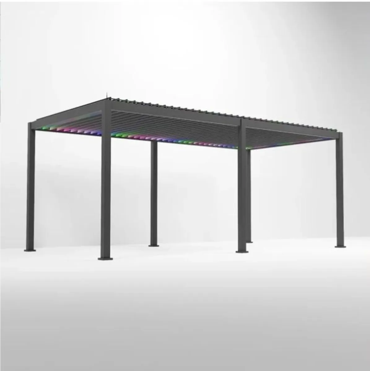 Hilton Plus Aluminium Metal LED Pergola in Graphit - Image 3