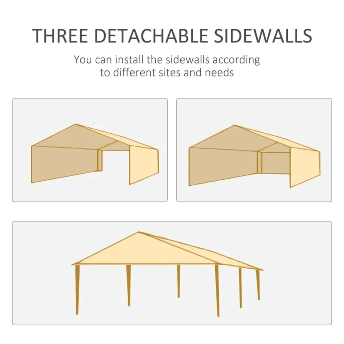 6x3 m Party Tent Gazebo Marquee Outdoor Patio Cano - Image 4