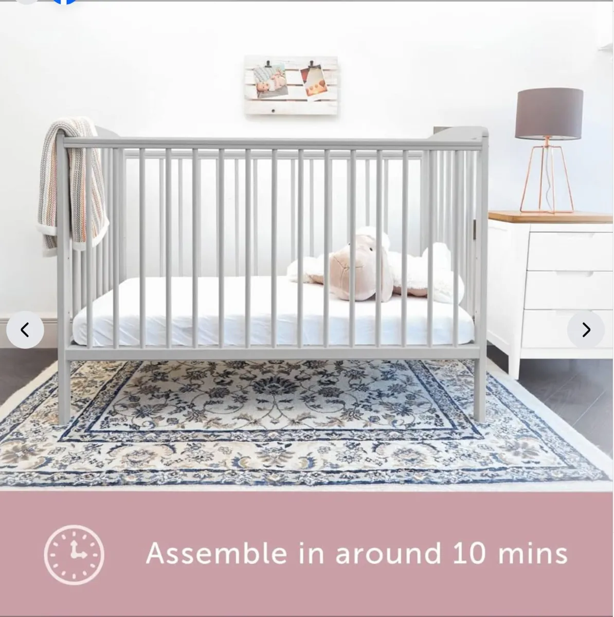 2 Grey Starlight Cots by Baby Elegance - Image 3