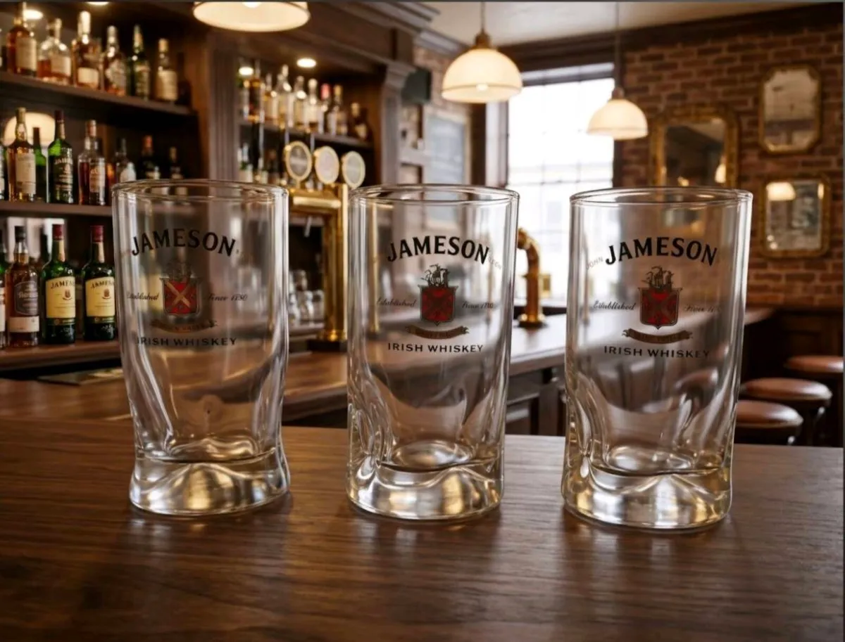 Vintage set of 3 James on Irish Whiskey Glasses - Image 1