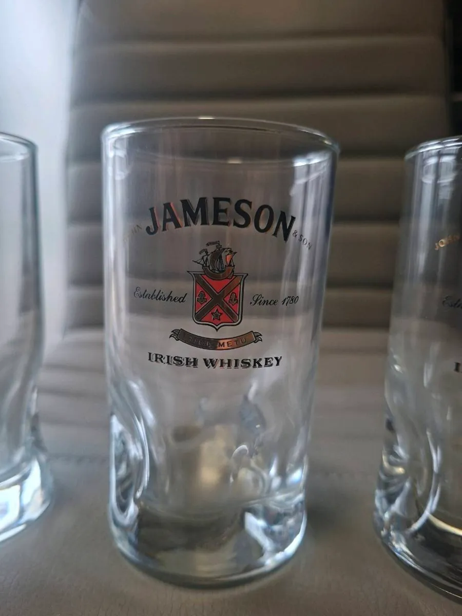 Vintage set of 3 James on Irish Whiskey Glasses - Image 2