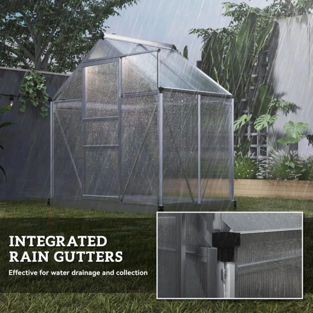 Polycarbonate Greenhouse with Swing Door and Adjus - Image 4