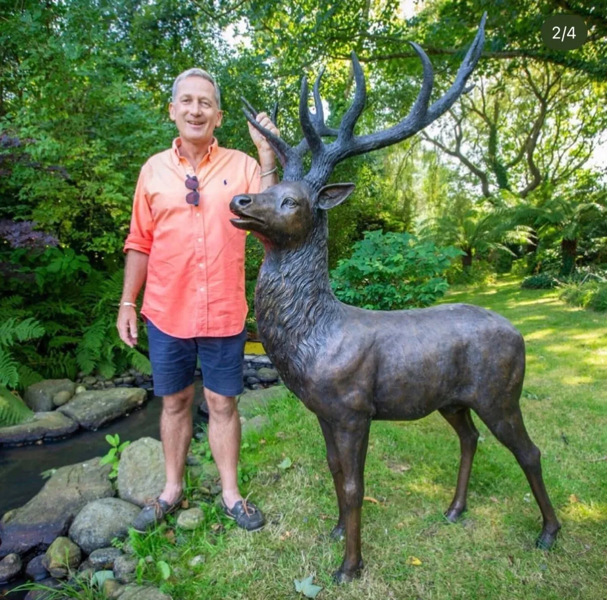 Bronze deer sculpture - Image 1