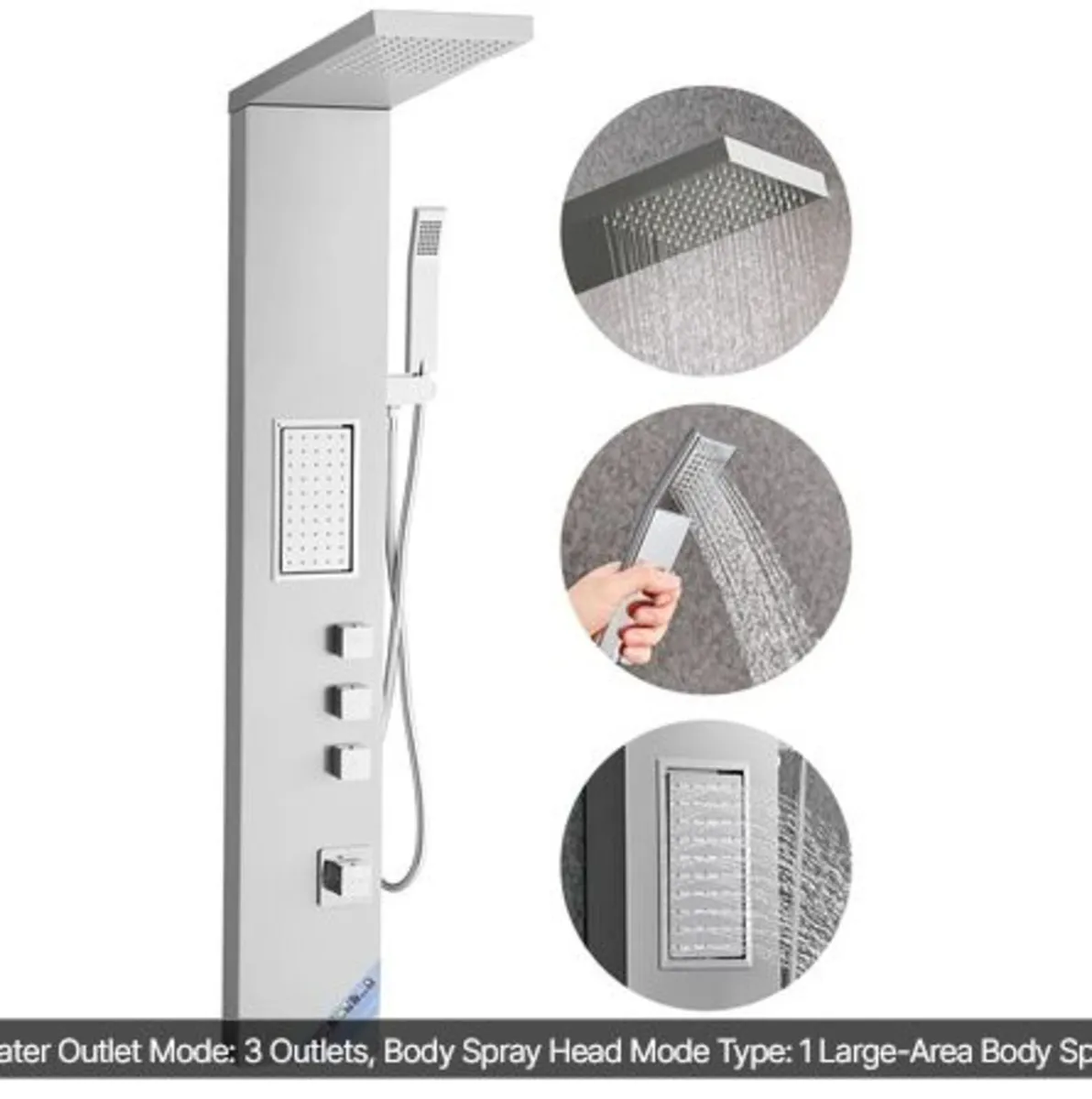 Shower Panel Tower System with Rainfall Shower - Image 1