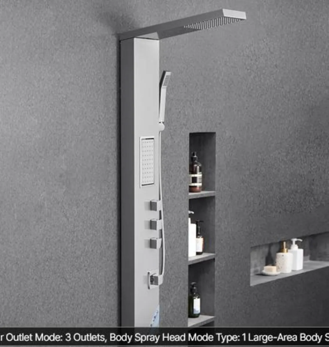 Shower Panel Tower System with Rainfall Shower - Image 3
