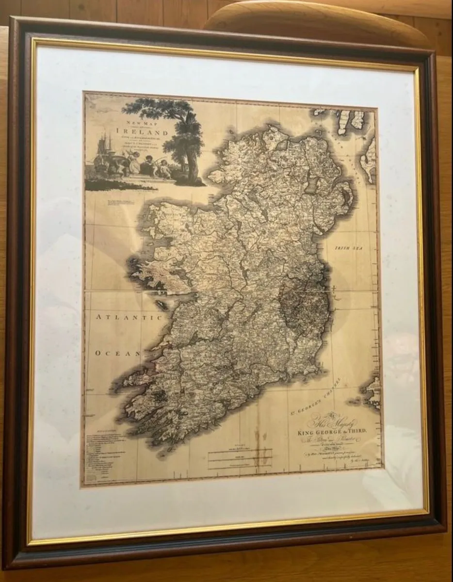 Framed old map of Ireland - Image 1