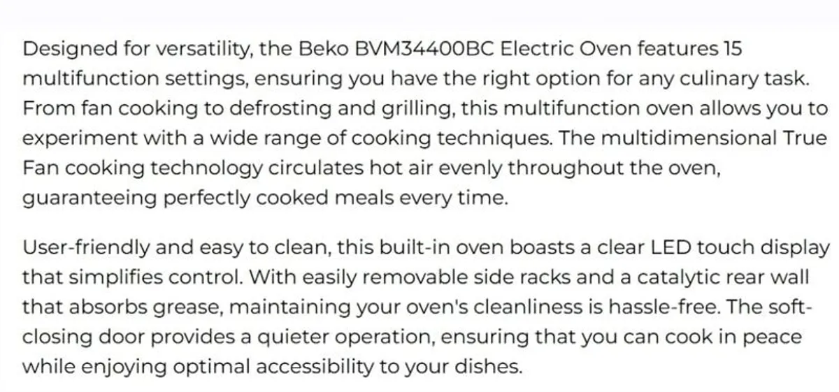 Beko built in multifunction oven - Image 4