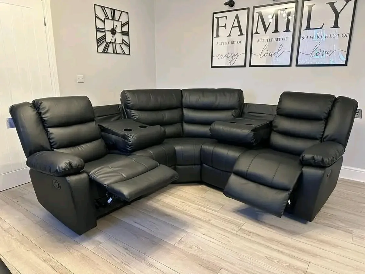 Roma Manual Corner Leather Recliner Sofa - Image 2