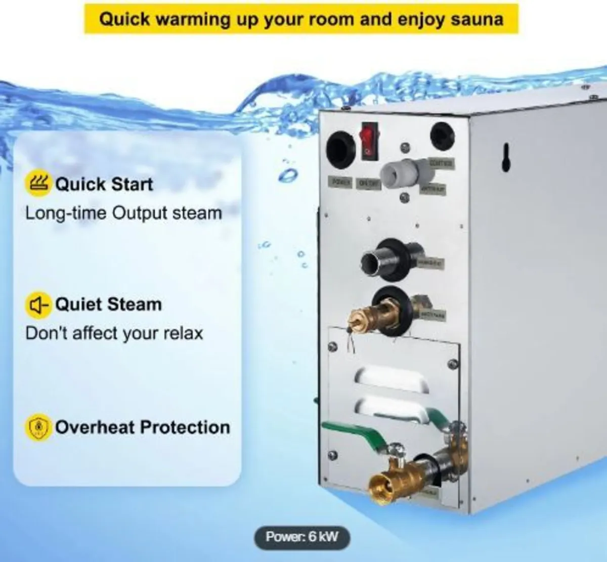 6KW Sauna Bath Steamer - Image 2
