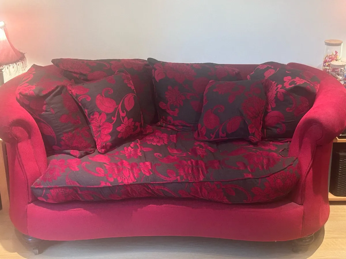 Gorgeous Burgundy 2-Seater Sofas – Pair of 2 - Image 2