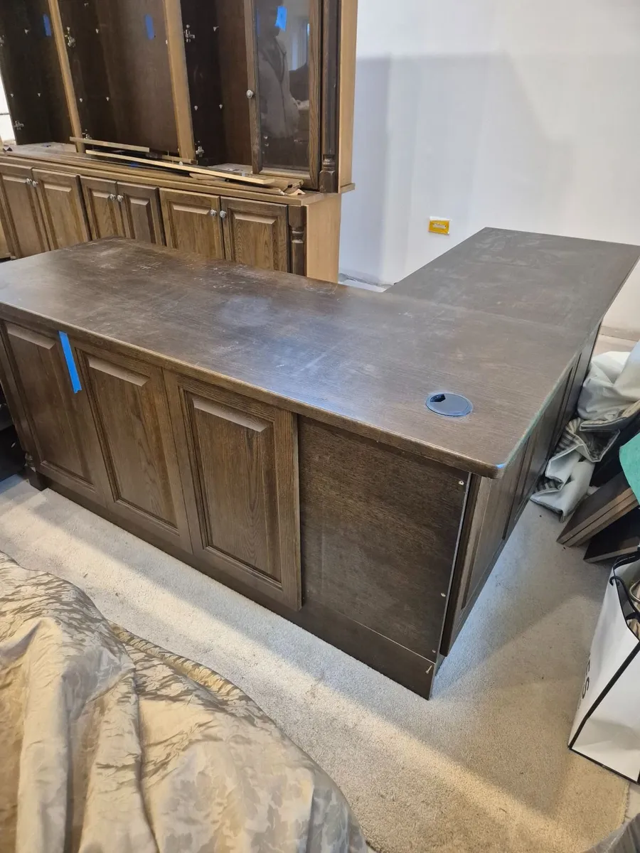 Office Desk with Wall Unit. Office Chair included. - Image 3