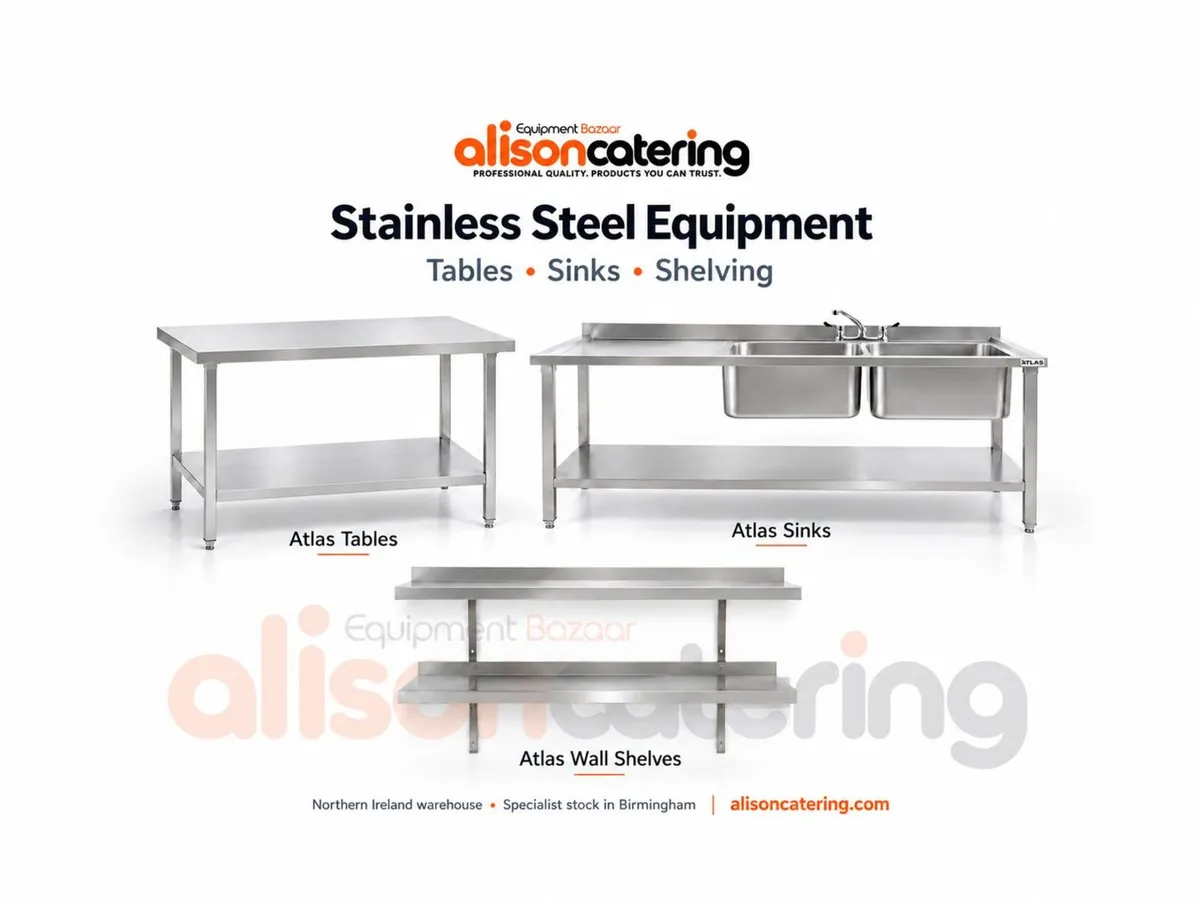 Stainless Steel Tables, Sinks & Shelving - Image 1
