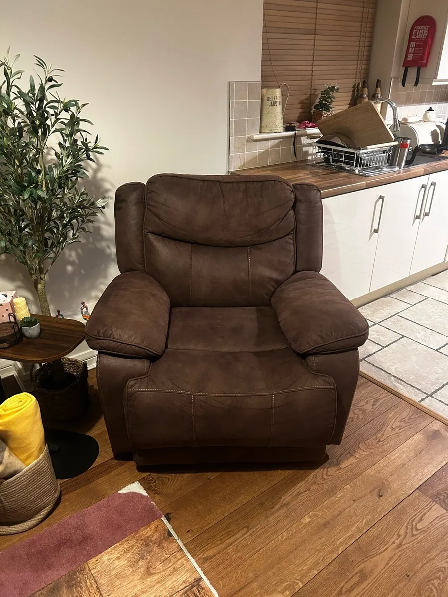 Brown Reclining Armchair - Image 1