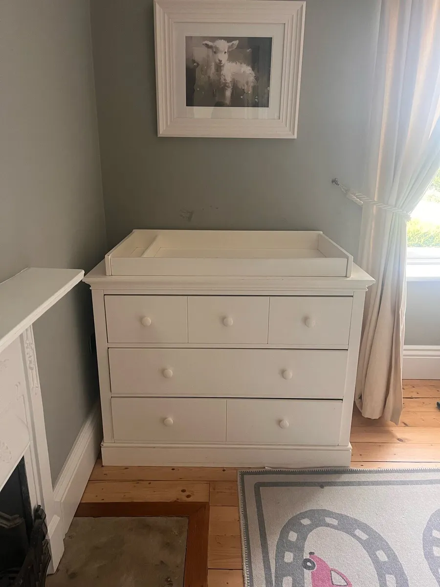 Mamas & Papas Oxford Cotbed & Changing Unit - Image 1