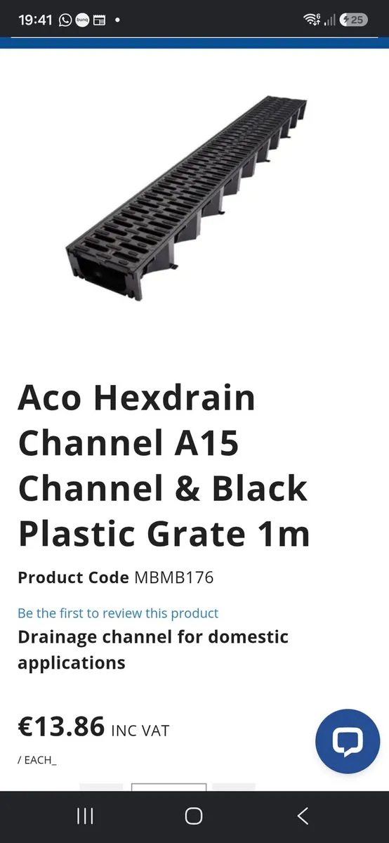 13 New Aco Hexdrains Channel Black Plastic - Image 1